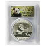 2014 Chinese 10 Dollar Panda Silver Coin PCGS MS69