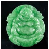 Very Fine Apple Green Jadeite Pendant Buddha