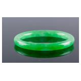 Burma Green Jadeite Carved Bangle