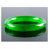 Burma Emerald Green Jadeite Bangle Certificate