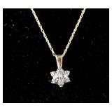 10k Yellow Gold Diamond Star Pendant RV $200