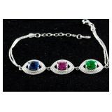 4.50ct Ruby, Sapphire & Emerald Bracelet CRV $890