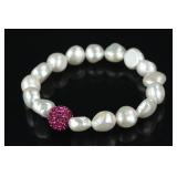 Pearl and Cubic Crystal Bracelet