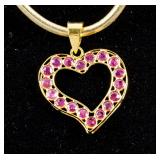 0.70ct Heart Shaped Ruby Pendant CRV $1000