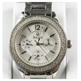 Bulova Crystal Accented Chronograph Watch RV $350