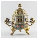 Chinese Cloisonne Bronze Censer with Xuande Mark