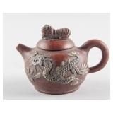 Chinese Zisha Tiger Dragon & Phoenix Teapot w/ MK