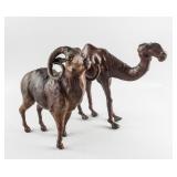 Leather Made Camel and Ram Decorative Figures