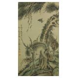 NI TIAN Chinese 1855-1919 Ink & WC Sika Deer