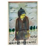 NIKIFOR KRYNICKI Polish 1895-1968 WC on Paper