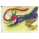 KAREL APPEL Dutch 1921-2006 Mixed Media Dated 1965