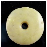 Chinese Yellow Hardstone Carved Peace Pendant