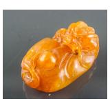 Chinese Shoushan Stone Carved Dragon Toggle