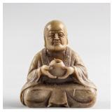 Chinese Shoushan Stone Carved Meditating Lohan