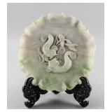 Chinese Green Jadeite Lobed Plate