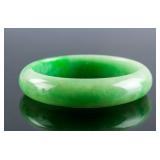 Burma Apple Green Jadeite Carved Bangle