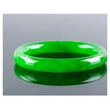 Burma Emerald Green Jadeite Carved Bangle