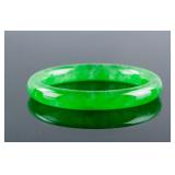 Burma Emerald Green Jadeite Carved Bangle