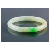 Burma Green Jadeite Carved Bangle