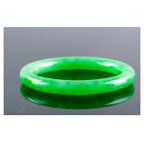Burma Green Jadeite Carved Bangle