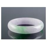 Burma Mixed Lavender and Green Tone Bangle w/ Cert