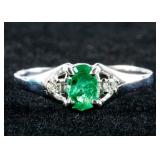 0.45ct Emerald & Diamond Ring CRV $1199