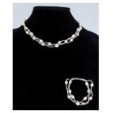 Pearl 3-Strand Necklace & Bracelet Set RV $200