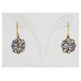 Gold Plated Silver Tanzanite Earrings RV $200
