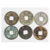 6 Assorted China Southern Song Dynasty Bronze Coin