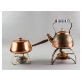 2 Assorted Copper Pot and Teapot with Burners