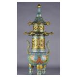 Fine Chinese Qing Period Cloisonne Censer Qianlong