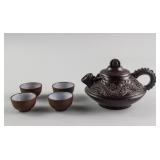 Chinese Dragon Zisha Teapot Signed Kai Xihua