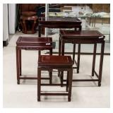 Chinese 4 PC Wood Nesting Table Set