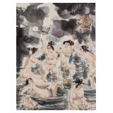 FU XIAOSHI Chinese 1932-2016 Watarcolor Scroll