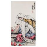HUANG ZHOU Chinese 1925-1997 Watercolor Scroll