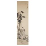QIAN LUXIN Chinese Republic Watercolor Scroll