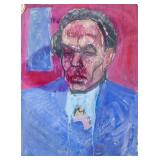 Canadian Gouache on Board Portrait