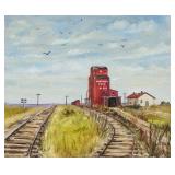JOHN LECOURS American XX Railway Scene (1971) OOC