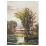 European 20th Century Oil on Canvas Landscape
