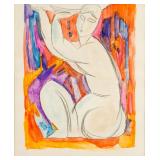 Attr AMEDEO MODIGLIANI Italian 1884-1920 Pastel/WC