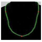Chinese Green Hardstone Carved Necklace