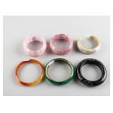 6 Assorted Chinese Stone Bangles and Bracelets