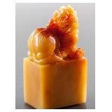 Chinese Shoushan Stone Carved Lion Seal