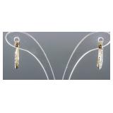 10k Gold Cubic Zirconia Hoop Earrings RV $300
