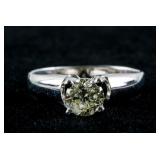 14K White Gold 1.02 ct  Round Diamond Ring