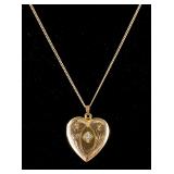 Antique Gold Diamond Locket w/Photo