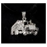 Silver Truck Pendant w/Fashion Cord RV $160