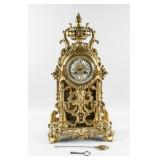 18th C. European Rococo Style Bronze Clock Working