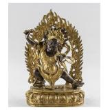 Chinese Gilt Bronze Mahakala Statue