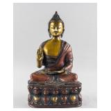 Chinese Large Gilt Bronze Shakyamuni Buddha Statue